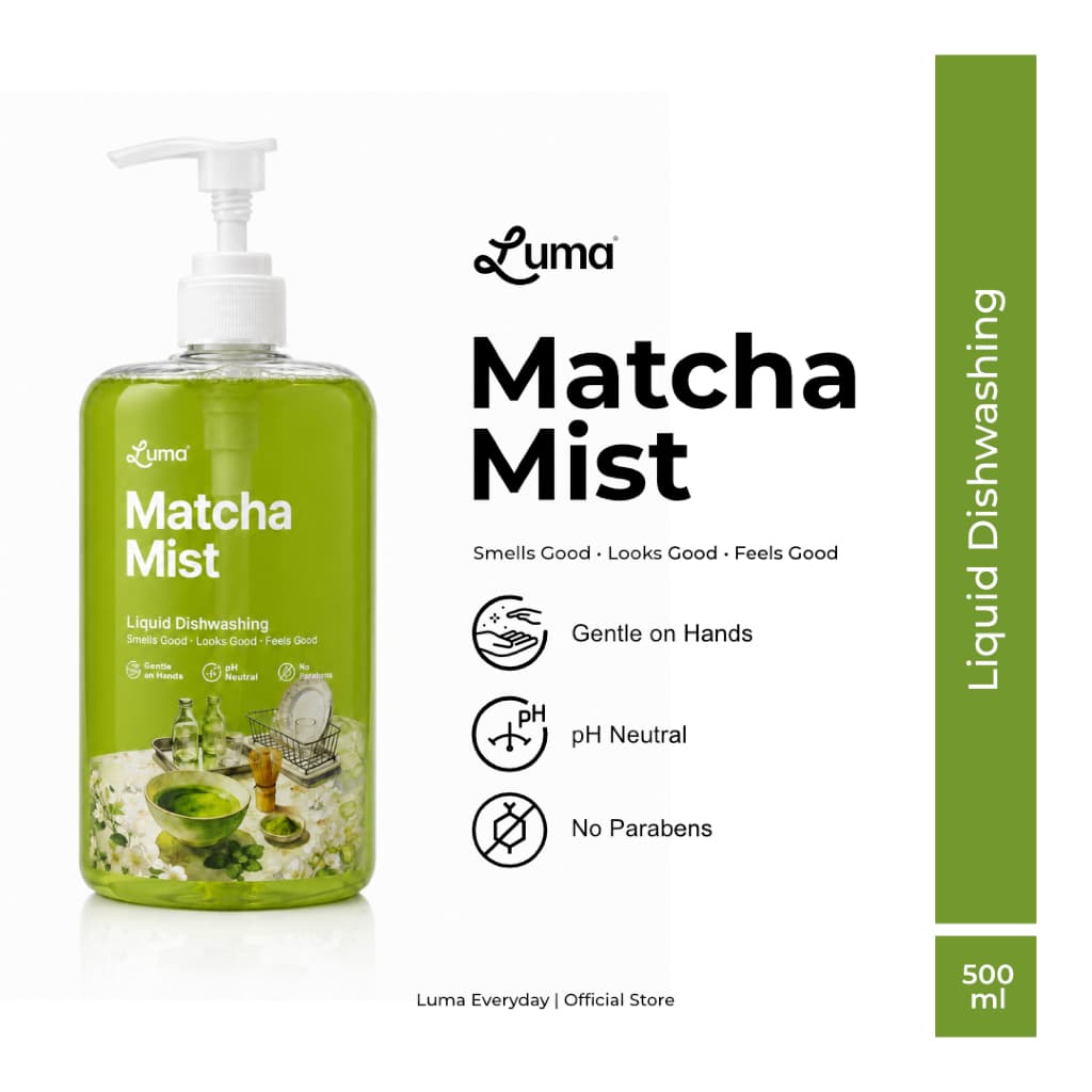 Luma Luma Matcha Mist Sabun Cuci Piring Cair 500ml, 500ml